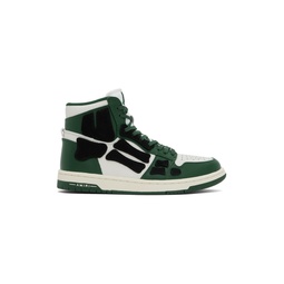 White   Green Skel Top Hi Sneakers 241886M236003