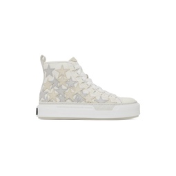 White Stars Court High Top Sneakers 231886M236002