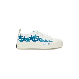 White   Blue Stars Court Low Sneakers 241886M237023