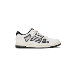 White   Black Chunky Skel Top Low Sneakers 241886M237014