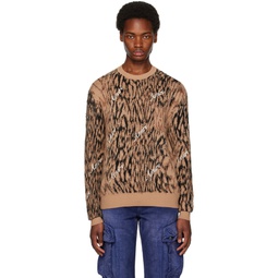Brown Cheetah Sweater 232886M201001