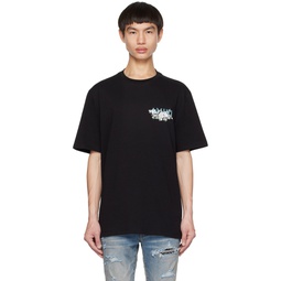 Black Floral T Shirt 232886M213022