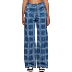 Blue Check Jeans 231886F069001