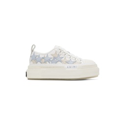 White   Blue Platform Stars Court Low Sneakers 241886F128030
