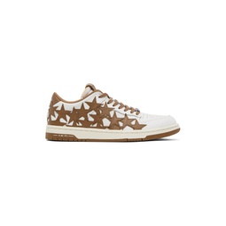 White   Brown Stars Low Sneakers 241886M237047
