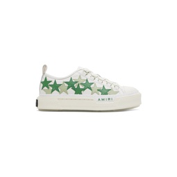 White   Green Stars Court Low Sneakers 241886M237054