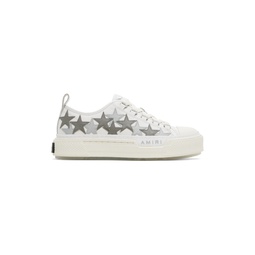 White   Gray Stars Court Low Sneakers 241886M237053