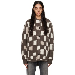 Brown Checkered Jacket 231886F063003