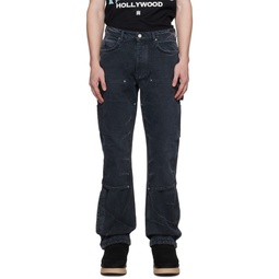 Black Jacquard Jeans 232886M186047