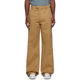 Tan Baggy Work Trousers 231886M191012