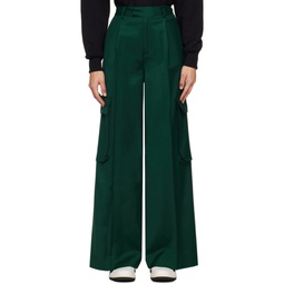 Green Pleated Trousers 241886F087001