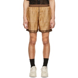 Brown Silk Shorts 221886M193016