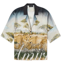 AMIRI Cheetah Logo Silk Shirt Multi Silk