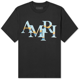 AMIRI Chrome Staggered Logo T-Shirt Black