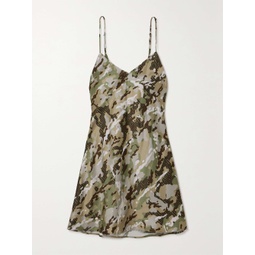 AMIRI Camouflage-print satin mini dress