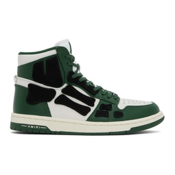 White & Green Skel Top Hi Sneakers 241886M236003