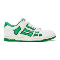 White & Green Skel Top Low Sneakers 241886M237015