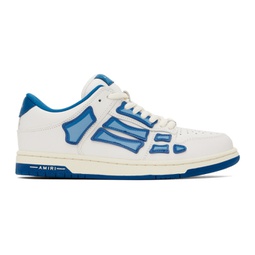 Blue & White Chunky Skel Top Low Sneakers 241886M237016