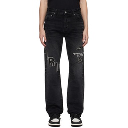 Black Applique Jeans 232886M186041