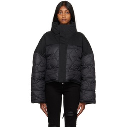 Black Quilted Down Jacket 222886F061001