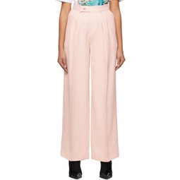 Pink Double Pleated Trousers 231886F087007