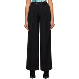Black Double Pleated Trousers 231886F087008