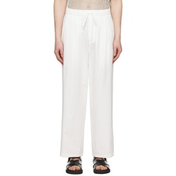 White Pleated Trousers 231436M191006