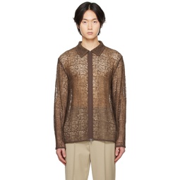 Brown Sheer Shirt 231436M192007