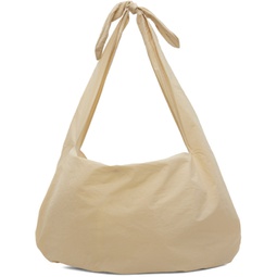 SSENSE Exclusive Beige Large Knotted Shoulder Bag 232436F048002