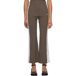 Brown Color Blocked Lounge Pants 231436F086000
