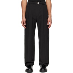 Black Belted Trousers 241436M191003