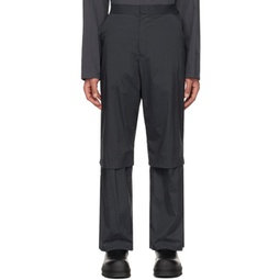 Gray Layered Trousers 241436M191005