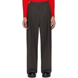 Gray Wide Trousers 241436M191009