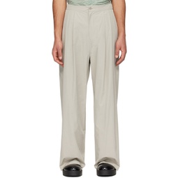 Taupe Two Tuck Trousers 241436M191010