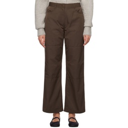 Brown Straight-Fit Trousers 232436F087011