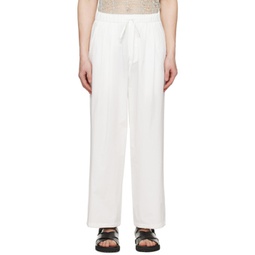White Pleated Trousers 231436M191006