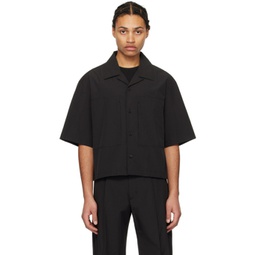 Black Cropped Shirt 241436M192000
