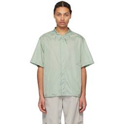 Green Spread Collar Shirt 241436M192004