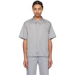 Gray Spread Collar Shirt 241436M192005
