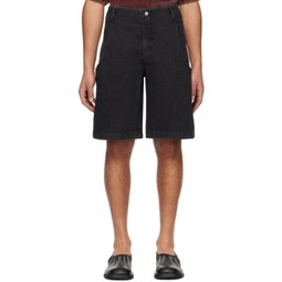 Black Five-Pocket Denim Shorts 241436M193001