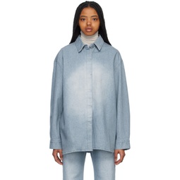 Blue Oversized Denim Shirt 231436F109000