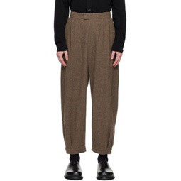 Brown Striped Trousers 232436M191008