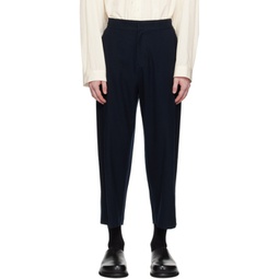Navy Snap Garconne Trousers 232436M191005