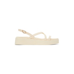 White Silia Flat Sandals 231674F124106