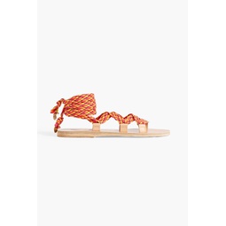 Paraskevi woven and leather sandals