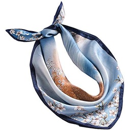 ANDANTINO 100% Pure Mulberry Silk Scarf 35 Large Square Lightweight Headscarf Women’s Hair Wraps-With Gift Packed