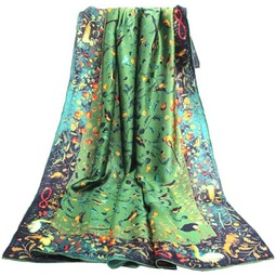 ANDANTINO 100% Pure Mulberry Silk Scarf 43 Large Square Lightweight Headscarf& ShawlWomen Hair Wraps-With Gift Packed