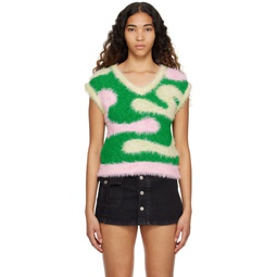 Green Hairy Wave Vest 231375F100000