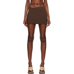 Brown Cutout Miniskirt 231753F090014