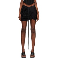 Black Gathered Miniskirt 231753F090001